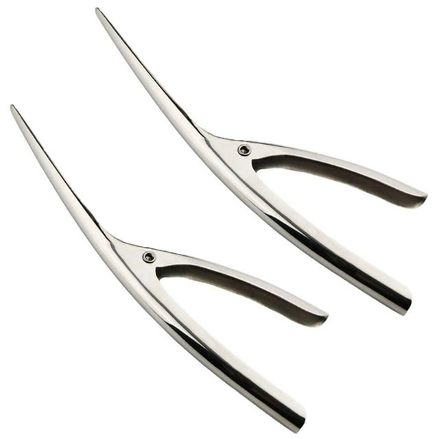 QualitChoice 2Pcs Shrimp Peeling Tools Practical Stainless Steel Shrimp Deveining Tools Seafood Shell Prawn Curved Peelers
