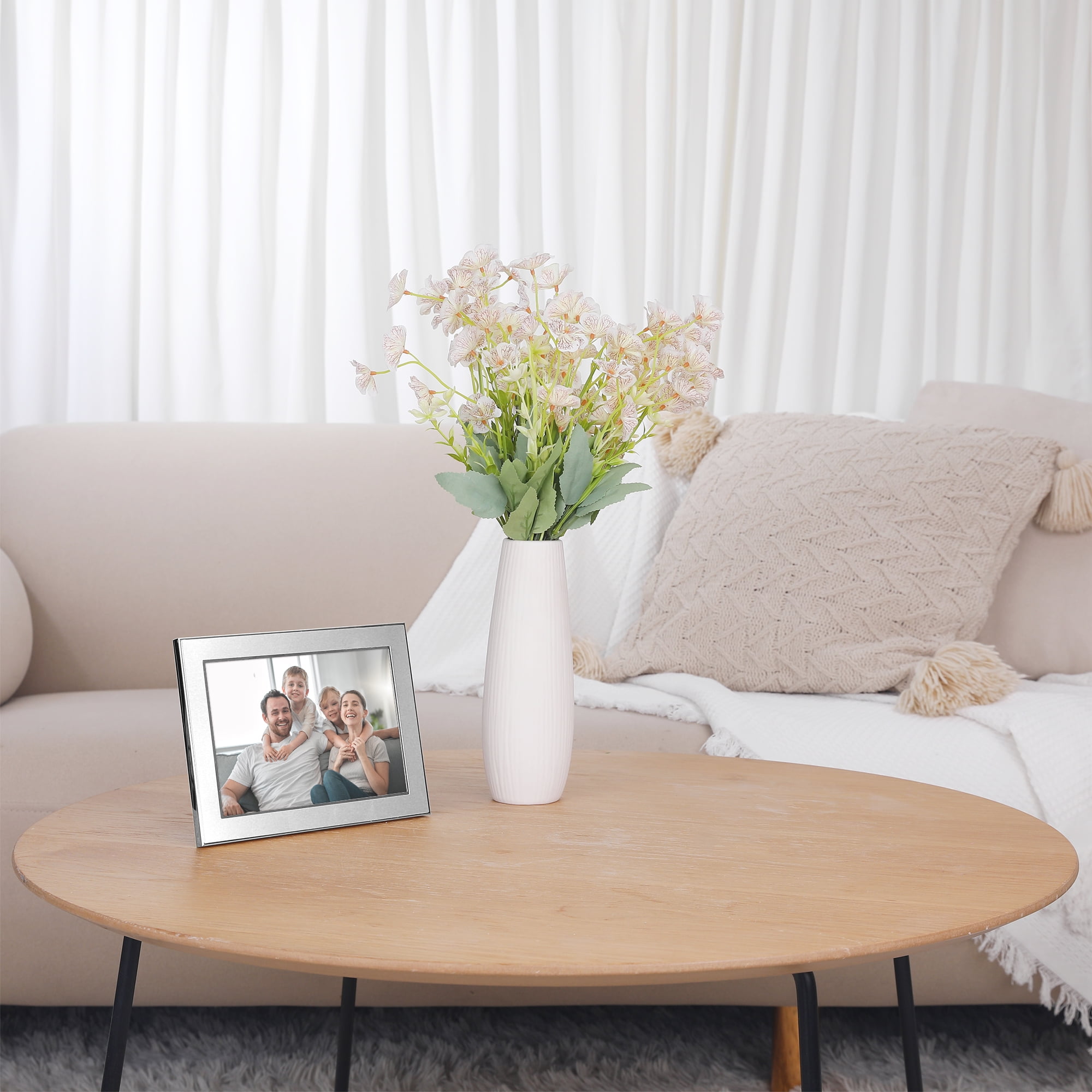 Unique Bargains Modern Picture Frame Brushed Aluminum Metal Photo Frame Gold 5x7 Silver -3Pcs 5x7