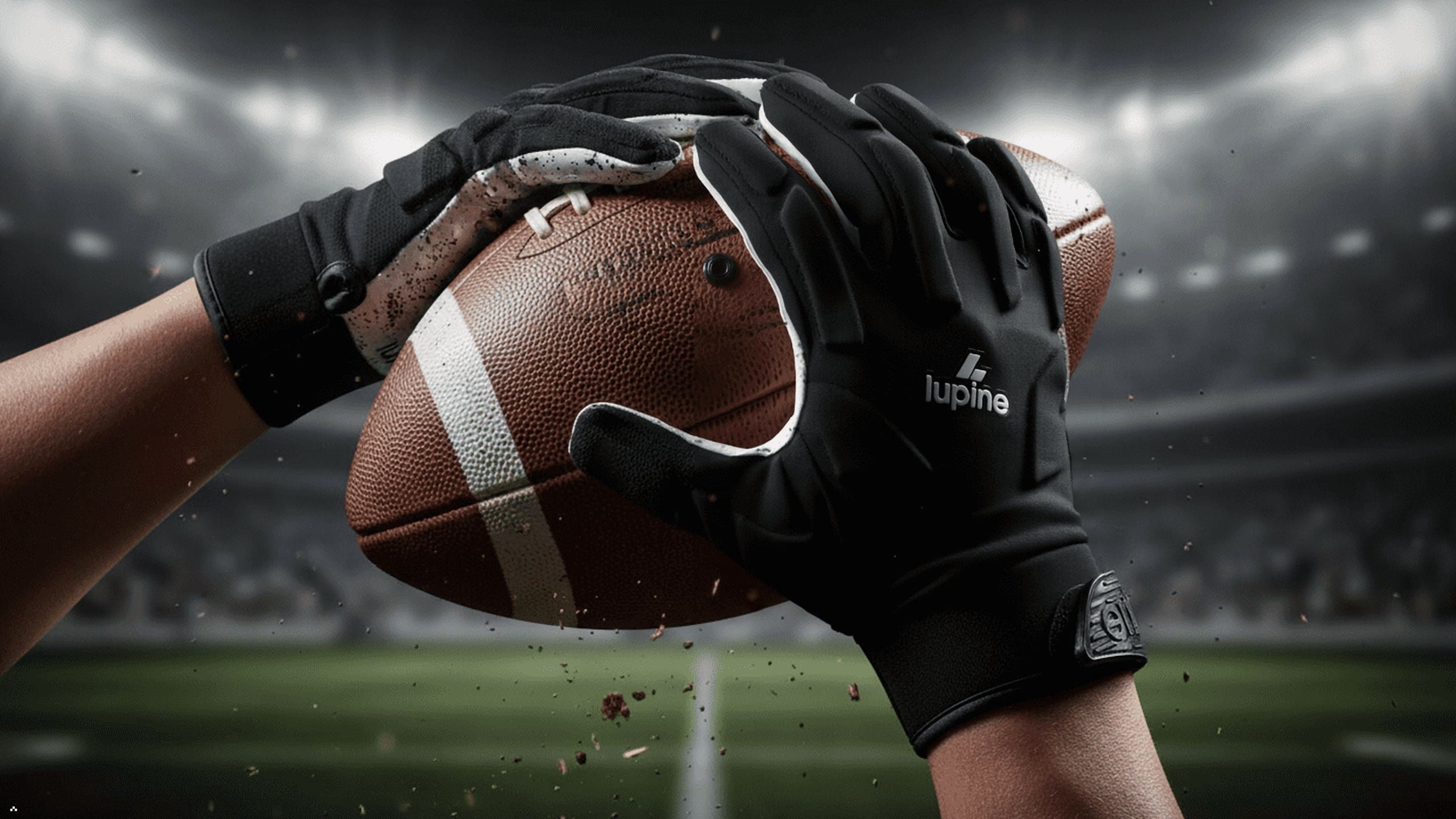 Lupine Rage R2 Youth Football Gloves – Padded Receiver & Lineman, Ultra Sticky Grip, Machine Washable, Boys & Girls, White Youth M-L
