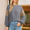 thumbnail image 5 of Womens Sweatshirts Cotton Crew Neck Casual Long Sleeve Pullover Tops Gray M, 5 of 6