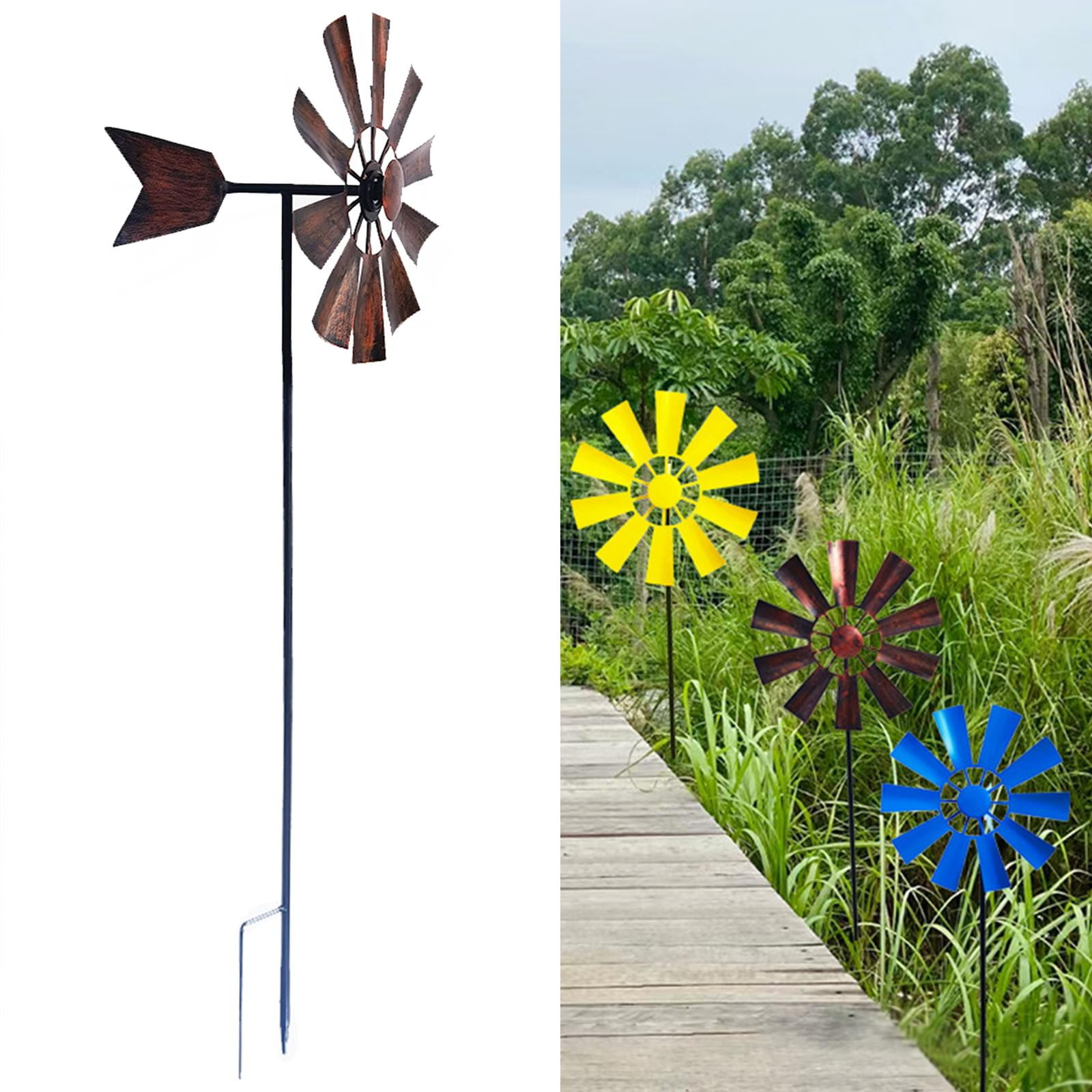 28inch Pinwheel Decorative Lawn Ornament Wind Mill with Metal Garden