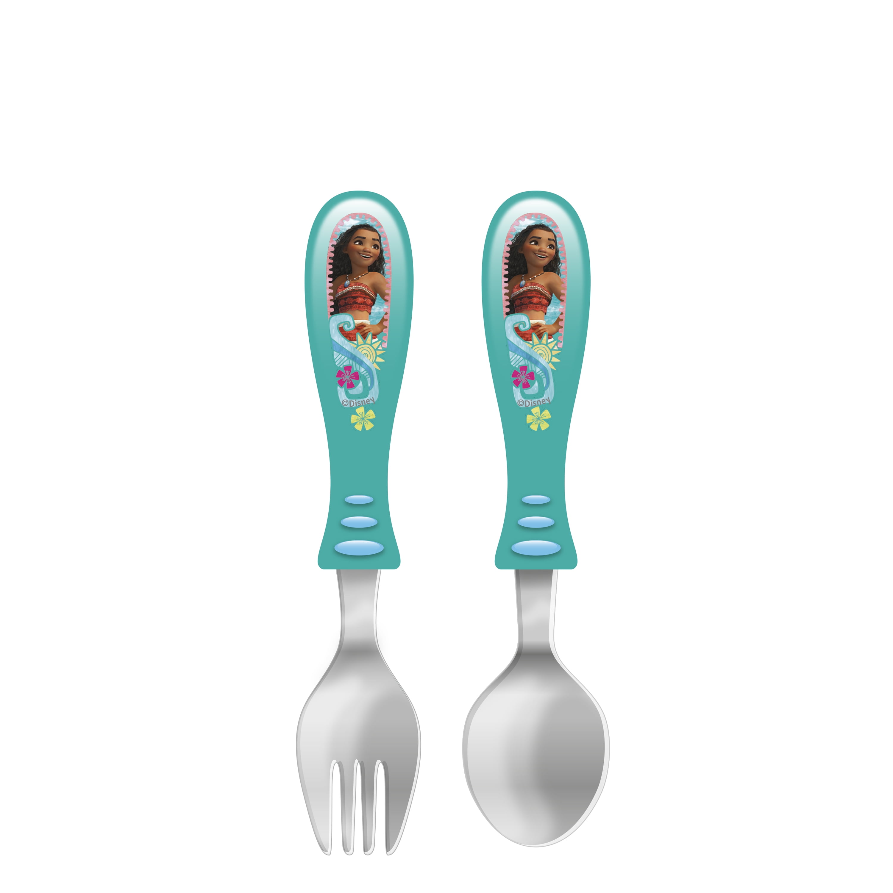 Zak Designs Disney Kids Fork and Spoon Set, Princess Moana, 2piece set