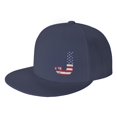 thumbnail image 1 of ZICANCN Letter J America Usa Flag Baseball Caps, Trucker Hats for Men And Women, Adjustable Breathable Flat Caps, Navy Blue, 1 of 8