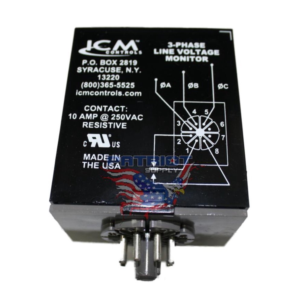 ICM Controls ICM408 Plug In Three Phase Line Voltage Monitor Walmart