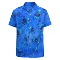 thumbnail image 3 of Camisas casuales con estampado floral de tortuga para hombres, ropa, camisa hawaiana con estampado 3D, camisetas Y2k de manga corta, ropa kawaii, blusa con solapa, 3 of 5