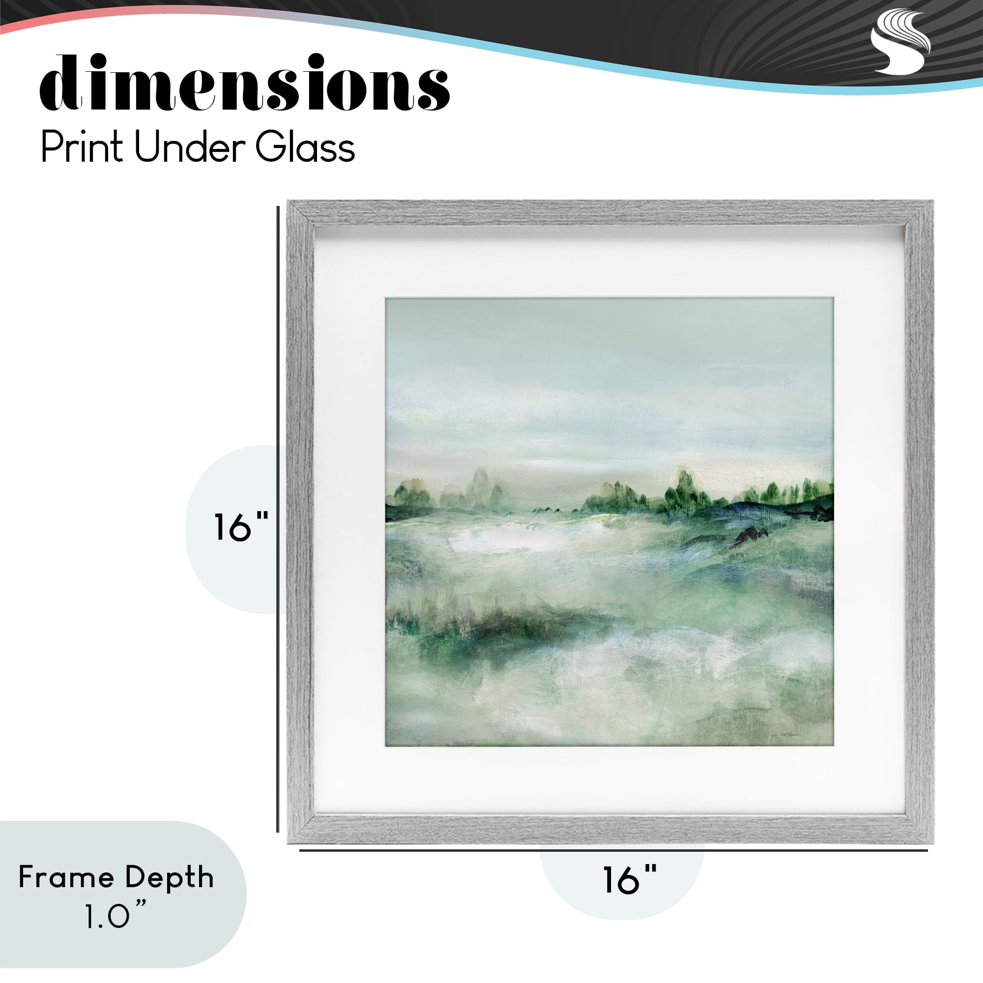 Stupell Industries Far Reaching Meadow Gray Framed Print Under Glass, design by Carol Robinson