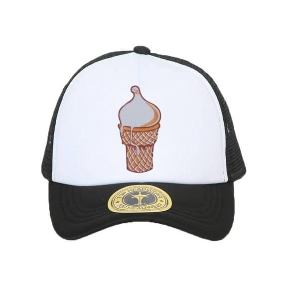 Gravity Threads Ice Cream Cone Patch Trucker Hat - Black/White