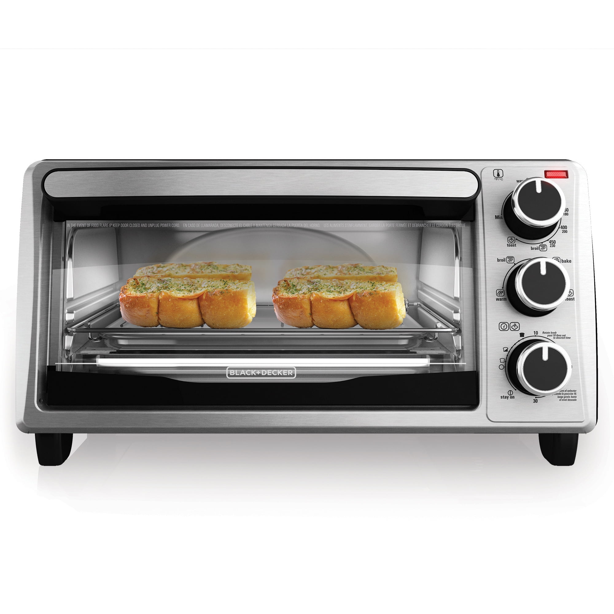 BLACK+DECKER Natural Convection 4-Slice Bake Broil Toaster Oven Extra Wide  New 50875818163