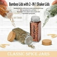 thumbnail image 3 of Glass Spice Jars with Bamboo Airtight Lids - (6 Pack) - 4 oz Square Spice Bottles with Shaker Lids, 3 of 6