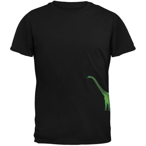 Brachiosaurus Dinosaur Distressed Black Youth T-Shirt - Small(6/8)