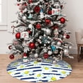 thumbnail image 5 of Picia Daisy Striped Nautical Print Christmas Tree Skirt , Christmas Tree Skirt Ornaments for Merry Christmas Holiday Party Decorations Indoor Outdoor-36", 5 of 7