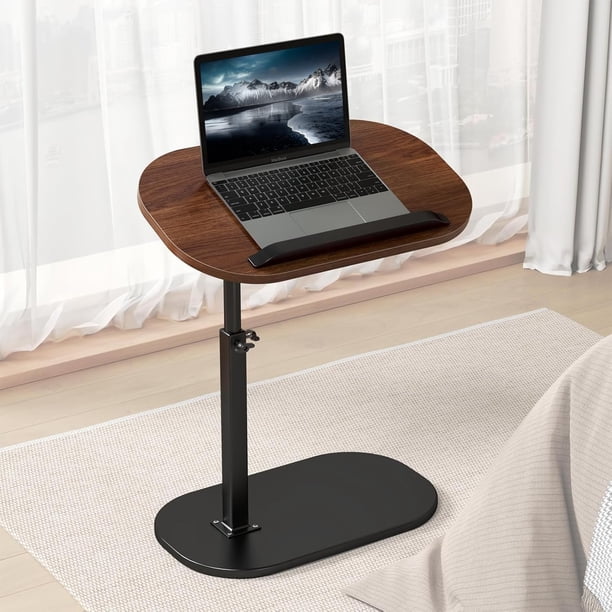 Meeyoga Mesa Auxiliar en Forma de C con Altura Ajustable, giratoria 360° y Bandeja para TV abatible para sofá, sillón, Mesa Auxiliar pequeña para Espacios redu