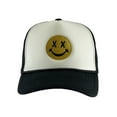 thumbnail image 2 of Gravity Threads Smile Face Embroidery Adjustable Trucker Hat - Cross Eye - White/Black, 2 of 2
