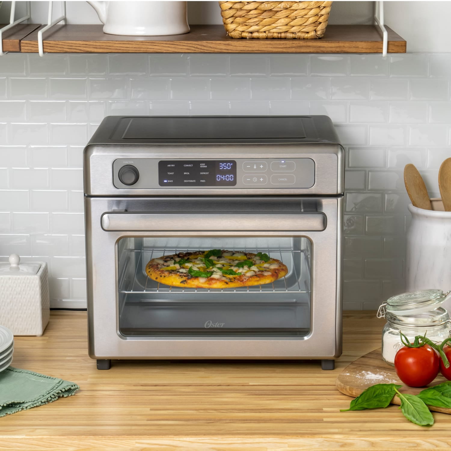 Oster Digital RapidCrisp Air Fryer Oven, 9-Function Countertop Oven with Convection