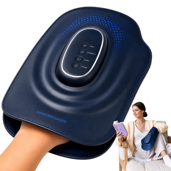 Cordless Hand Massager with Heat and Compression - Air Compression Glove for Arthritis & Carpal Tunnel Relief, Portable Finger & Wrist Massager, Ideal Gift for Women & Men