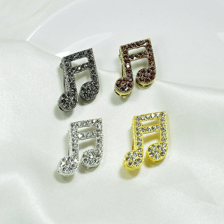 Gold Microphone Music Note Brooch For Women And Men Perfect Singer Club  Badge From Shemei, $31.86