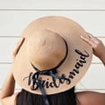 thumbnail image 4 of sususu Bride Hat for Women Personalized Bow Sun Straw Hat Wide Brim Foldable Roll up Floppy Beach Hat Brown, 4 of 4
