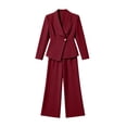 thumbnail image 5 of Women's 2 Piece Suits Business Casual Blazer and Pants Sets Dressy Outfits Office Work Suits for Women Solid Color Long Sleeves Suit, 5 of 9