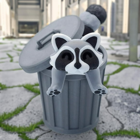 Articulated Raccoon Fidget Toy Articulated Raccoon Toy TrashPanda And Trash Can