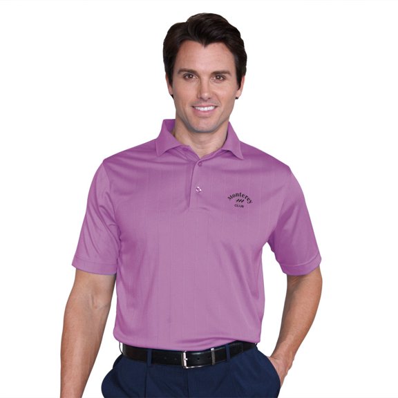 Monterey Club Men's Vertical Jacquard Texture Solid Golf Polo Shirt #1043