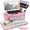 Pink, variant on Quilted Acrylic Paint Organizer Bag with 13" Brush Holder Case, Art Supply Storage Bag with Foam Inserts for Bottles & Tubes, Large Craft Paint Organizer for Artists