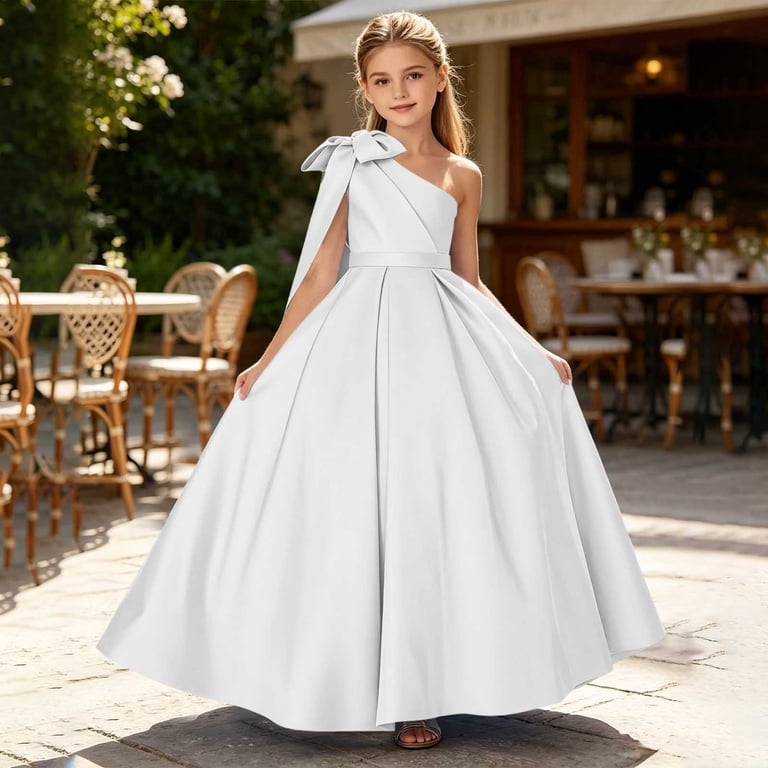 one shoulder junior dresses Chiffon One-Shoulder Junior Bridesmaid Dress