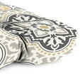 thumbnail image 4 of Jordan Manufacturing 44" x 18" Rave Grey Quatrefoil Rectangular Tufted Contoured Outdoor Wicker Settee Bench Cushion, 4 of 12