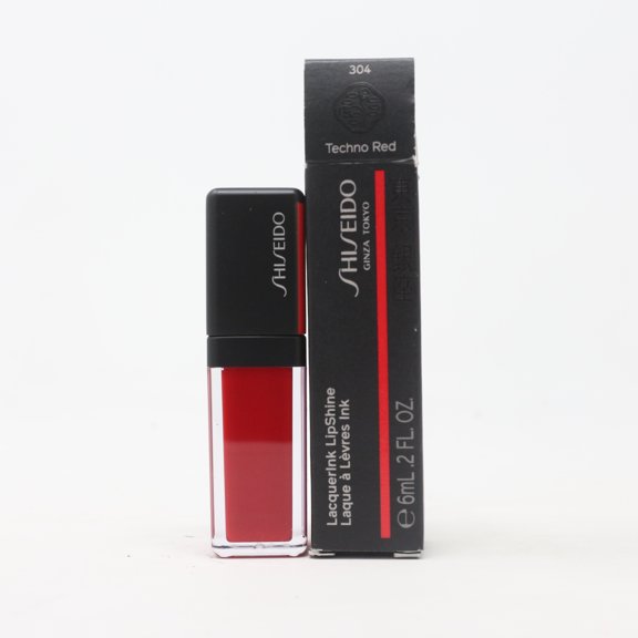 Shiseido Lacquerink Lipshine 304 Techno Red 0.2oz/6ml New With Box