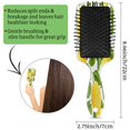 thumbnail image 4 of Watercolor Lemon Hair Brush Detangler Brush with Nylon Bristle for Thick Curly Thin Long Short Wet or Dry Hair Adds Shine and Makes Hair Health Paddle Hairbrush for Women Men, 4 of 6