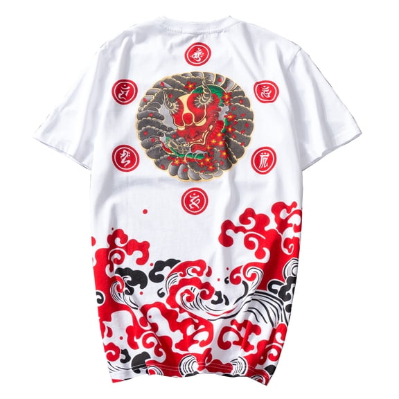 Streetwear Tee Japanese Kanji Harajuku Devil Blood Tshirt Short Sleeves Graphic Shirt