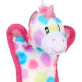 thumbnail image 5 of Multipet Ball-Head Unicorn, Plush Dog Toy with Squeaker, Crinkle and Rubber Ball, Assorted Colors, 10 inches, 5 of 7