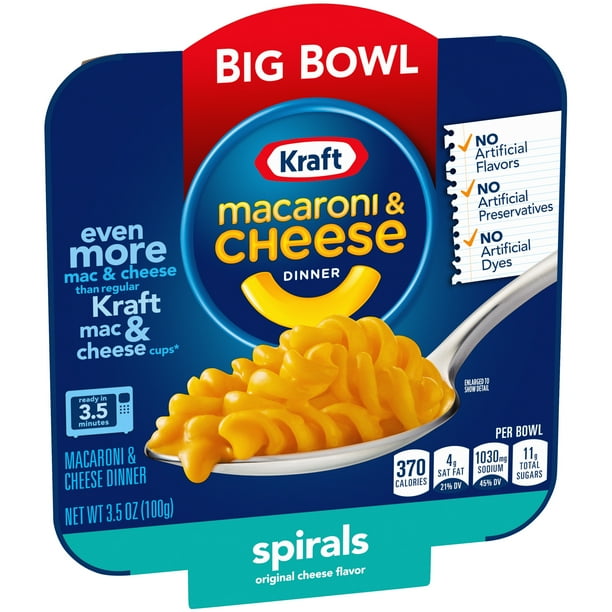 Kraft Easy Mac Big Bowl Spirals Macaroni and Cheese Dinner ...