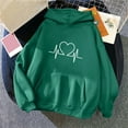 thumbnail image 2 of Oalirro Women Valentine's Day HoodieArmy Green Graphic Love Heart Print Sweatshirt for WomenLong Sleeve PulloverL, 2 of 4