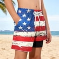 thumbnail image 4 of Odeerbi Boys Independence Day Swim Pantalones Patriotic Beach 2-In-1 Compression Liner Board Shorts Con Bolsillos, 4 of 9