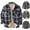 Brown, variant on UVEASISHA Mens Fleece Lined Shacket Casual Long Sleeve Plaid Flannel Shirt Jackets Winter Warm Up Button Down Jacket Coat with Pockets,Holiday Sales,Brown,XL