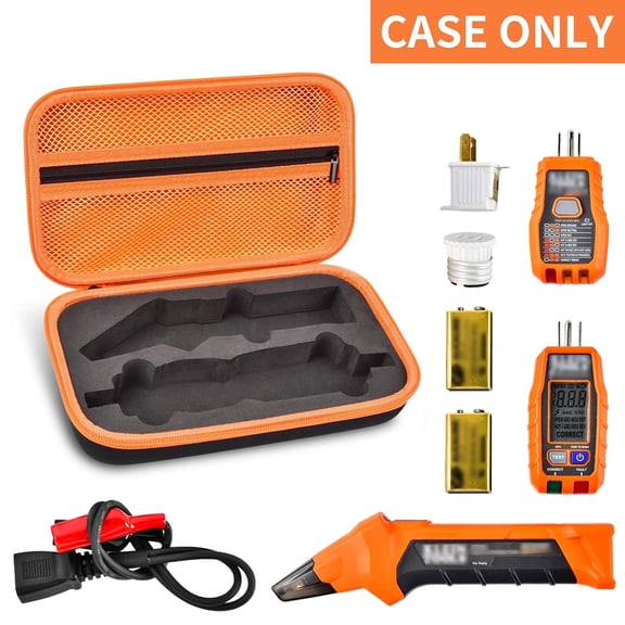 TG4THT-Case Compatible with Klein Tools ET310 AC Circuit Breaker Finder & 80016 Outlet Repair Tool Kit & RT250 GFCI Receptacle Tester. Electrical Tools Storage Organizer Holder Bag (Box Only)-Orange