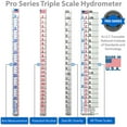 thumbnail image 5 of Brewing America USA-Made Specific Gravity Hydrometer Alcohol ABV Tester - Pro Series Triple Scale Hydrometer by Brewing America for Beer, Wine, Cider, 5 of 7