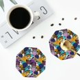 thumbnail image 4 of Honeii Retro Panther Print Leather Coaster Set of 4, Ideal for Safeguarding Your Furniture from Drinks Spills and Effortless Cleanup-Octagon, 4 of 6