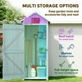 thumbnail image 4 of Outsunny 30" x 21" x 71" Garden Storage Shed, Tool Shed w/ Shelves, Blue, 4 of 10