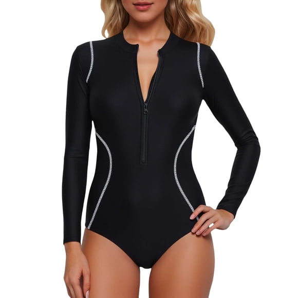 VJATTWR Womens Bathing Suits Women's Rash Guard Swimsuit Long Sleeve Bathing Suit Sun Protectionswim Shirt Get it Fast