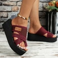 thumbnail image 3 of Dakaela Sandals for Women 2025 Summer Beach Hollow Mesh Slides Platform Wedge Orthopedic Slip on Shoes, 3 of 6