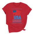 thumbnail image 4 of American Flag Shirts Women USA Patriotic Tees 4th of July T-Shirt Crew Neck Short Sleeve Graphic Tee Tops, 4 of 6
