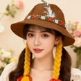 thumbnail image 3 of AJGRHE Bavarian Festival Bucket Hat With Braids For Oktoberfest And Party Traditional Accessory Brown One Size, 3 of 5