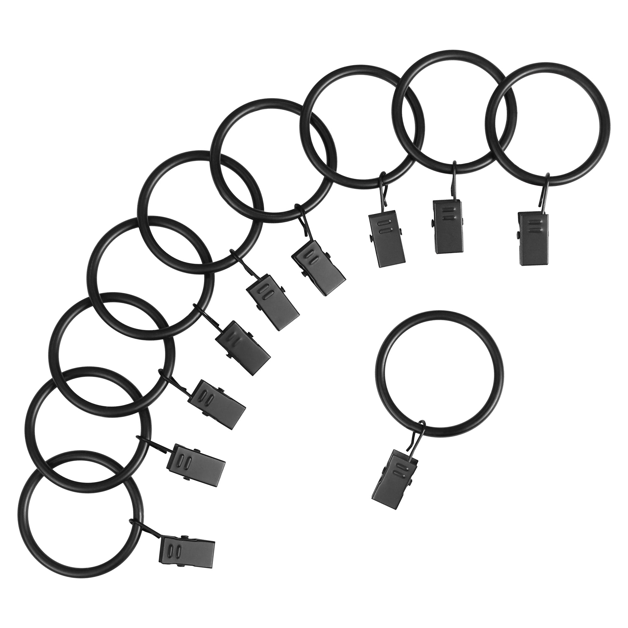 Lumi Home Furnishings 1-1/2 in. Clip Rings For 1 in. Curtain Rods
