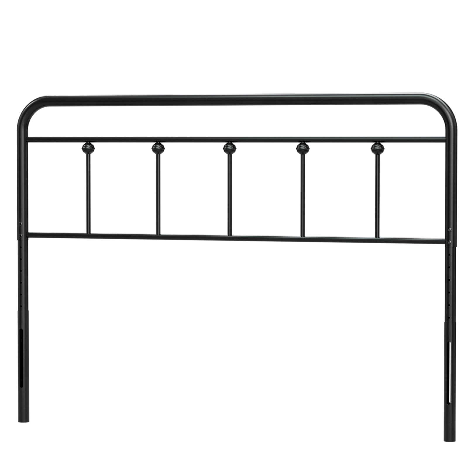 SIKHST Full Size Headboard with Black Metal Construction, Adjustable Height, Spindle Detail and Elegant Curves Design, Farmhouse and Vintage Style,Steel Headboard Only for Bedroom