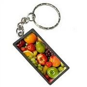 Fruit Bowl Grapes Apples Strawberries Oranges Keychain Key Chain Ring