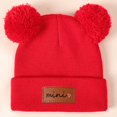 thumbnail image 5 of 1pc Children's Knitted Hat With Two Pompoms,ï¼šâ€œminiâ€ Fashion Multi-Color Optional Warm Beanie Hat Suitable For Daily Outdoor Play Blue One Size, 5 of 5