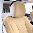 thumbnail image 4 of FH Group Grande70 Luxe Faux Leather Universal Car Seat Covers w Sleek Pattern Fit for Cars, Trucks, SUVs or Van – Beige Front Seats, 4 of 8