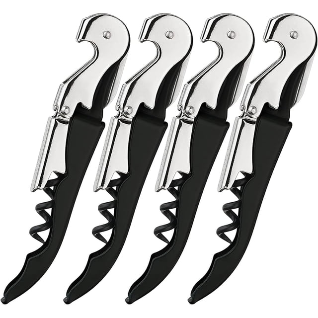 Waiter Corkscrew, Corkscrew Wine Opener, Wine Bottle Opener for Restaurant Waiters Bartenders Sommelier, 4Pack