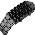thumbnail image 2 of Reloj deportivo juvenil simple a la moda digital binario electrónico LED rectangular negro azul reloj de cadena de aleación de lava TUNC Sencillez, 2 of 5